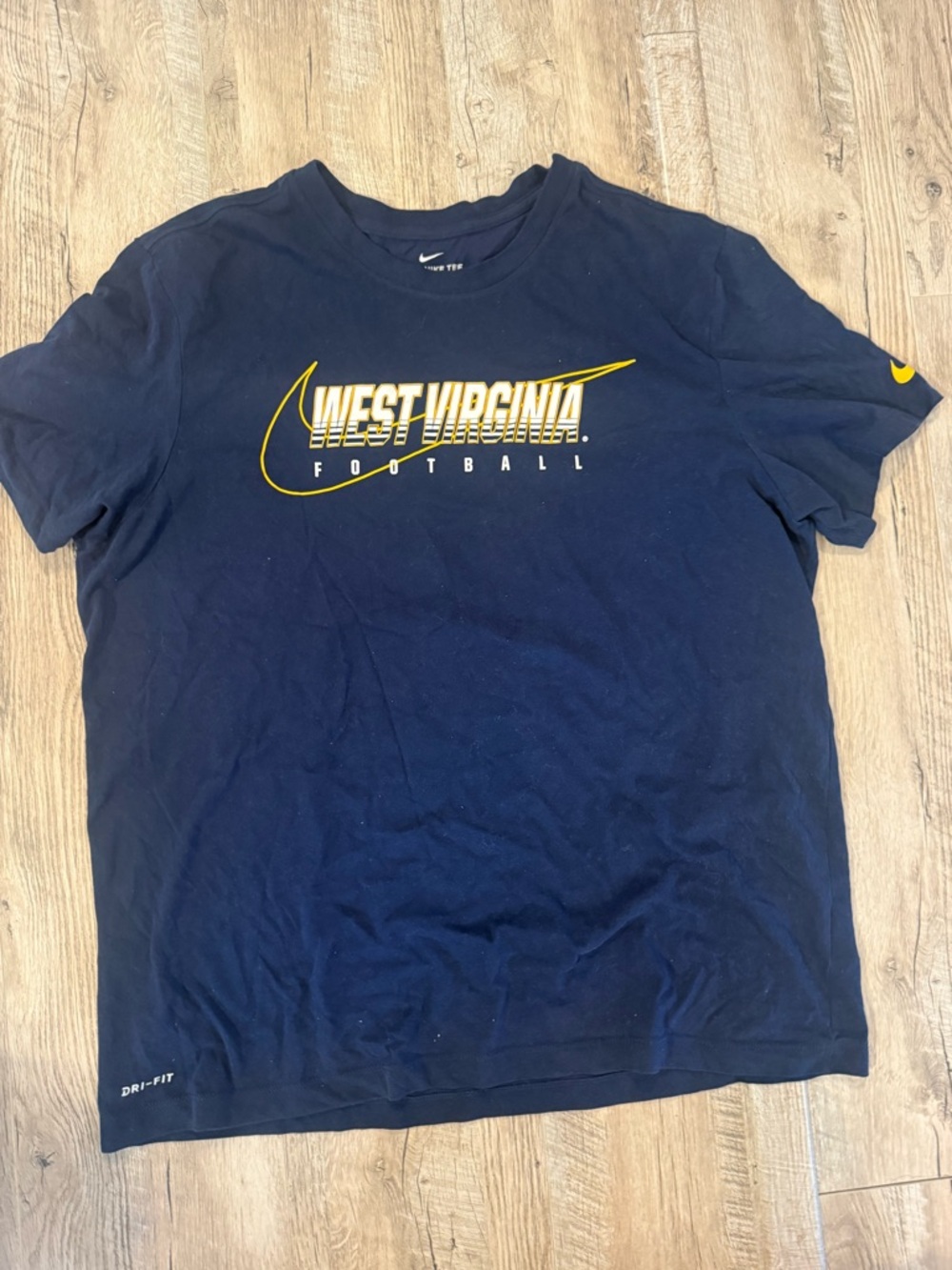 Nike Navy T-Shirt with Yellow Logo